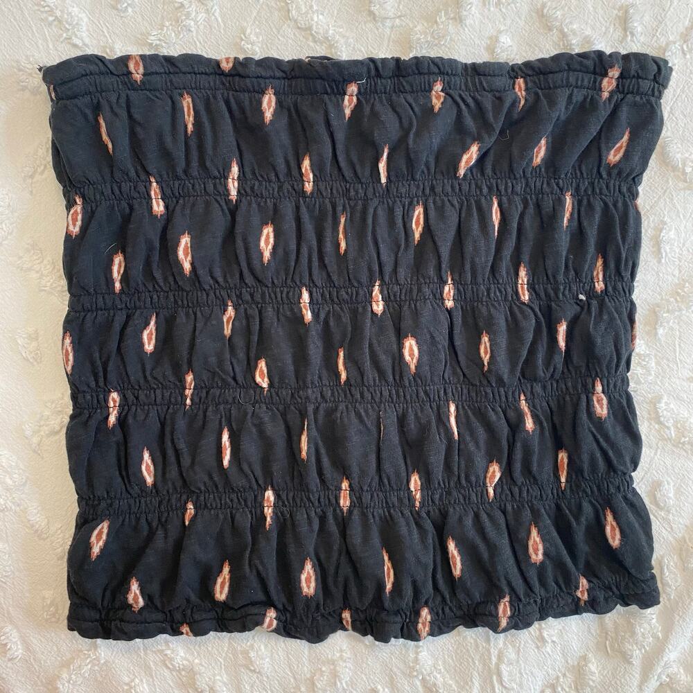 Anthropologie Smocked Tube Top Womens Size Medium Cotton Boho Bohemian Cropped - Picture 2 of 5